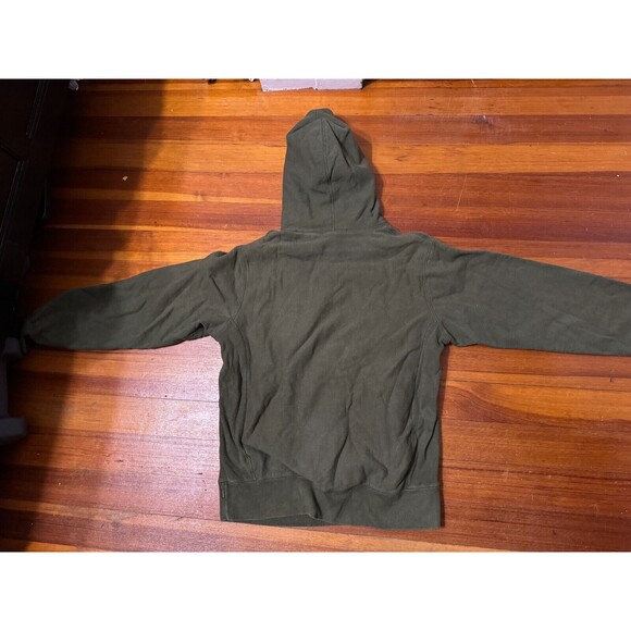 Supreme Tonal S Logo Hoodie Sweatshirt FW17 - Dark Olive Green - Men's Medium - Picture 10 of 11